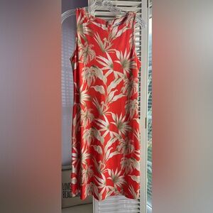 Tommy Bahama Tropical Orange and Cream Sleeveless Dress
